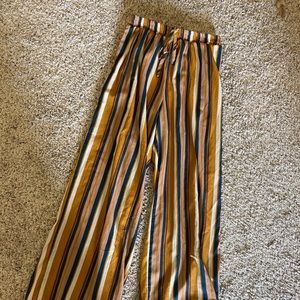 Stripped Palazzo Drawstring Pants